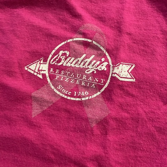 Buddy’s Pizzeria DETROIT PINK Short Sleeve Staff T-Shirt Unisex Medium - Picture 3 of 7